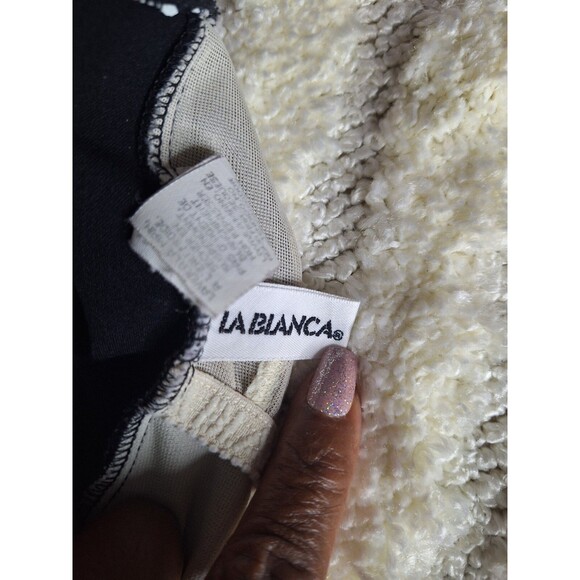 La BLANCA Zip Front One Piece Swimsuit Sz 6 Black Minimalist Beach Lifeguard - Picture 3 of 13